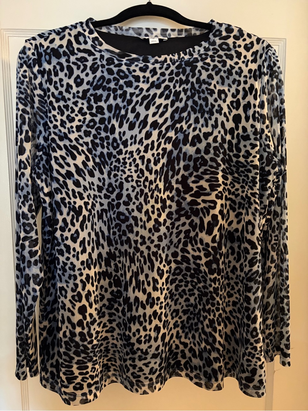 Blue Leopard Print Women’s Top 1X
